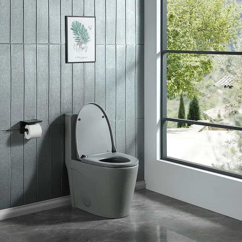 1.1/1.6 GPF Dual Flush One-Piece Floor Mount Elongated Toilet with Soft-Close Seat