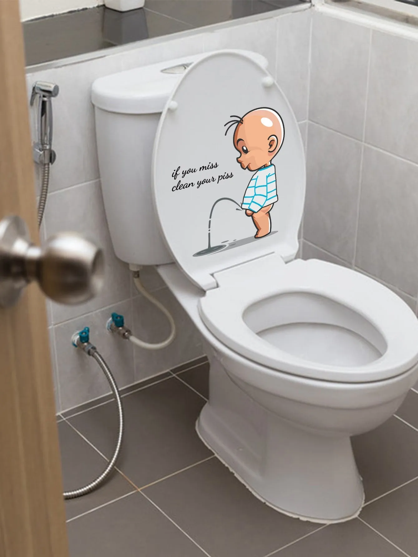 1pc Figure Graphic Toilet Lid Sticker