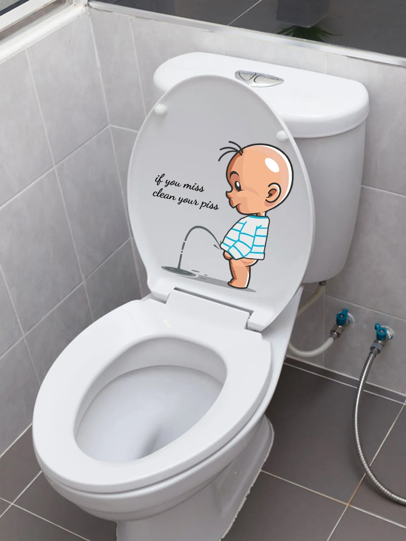 1pc Figure Graphic Toilet Lid Sticker