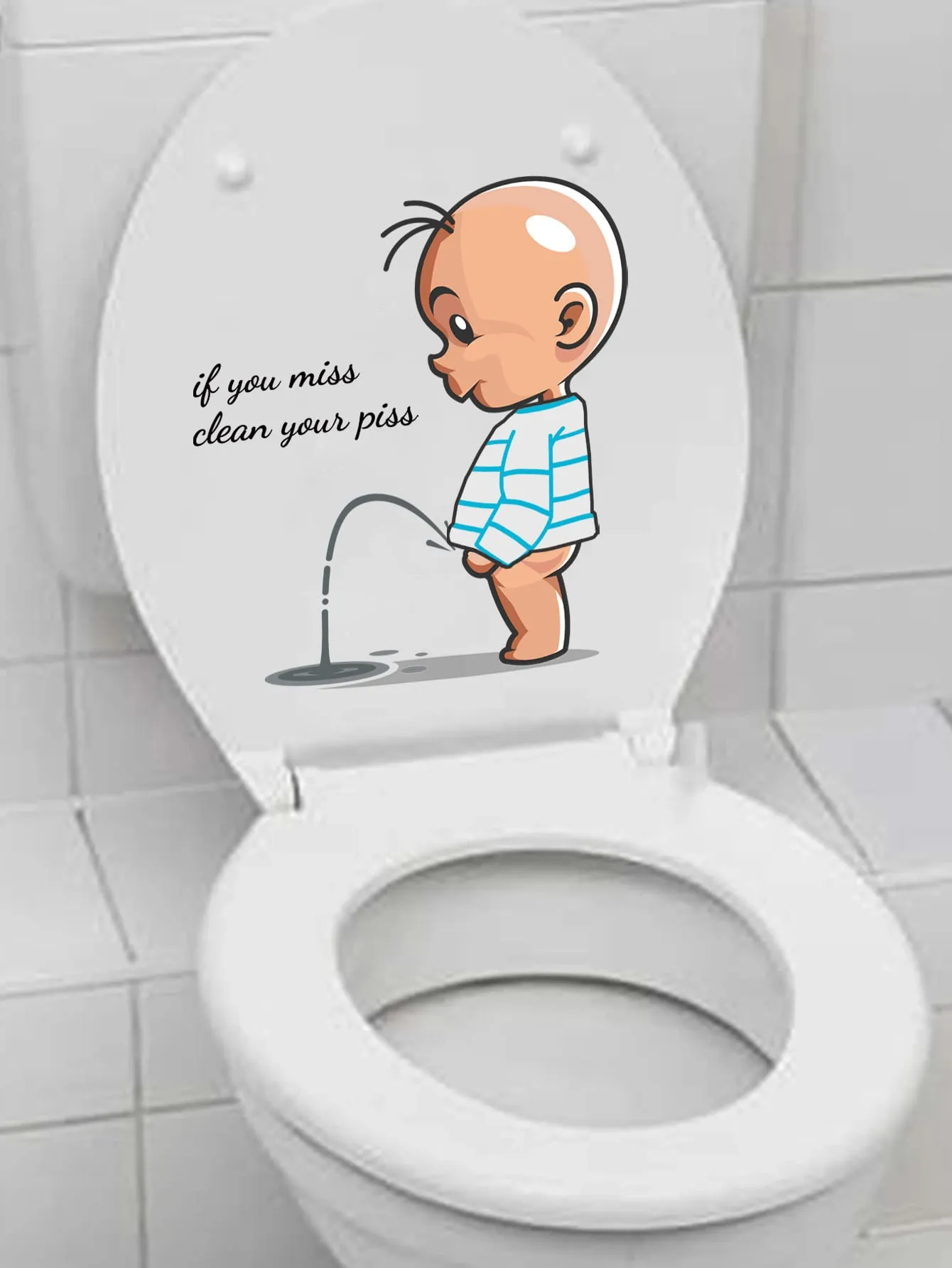 1pc Figure Graphic Toilet Lid Sticker