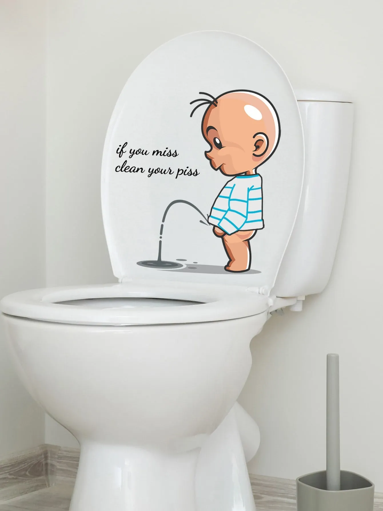 1pc Figure Graphic Toilet Lid Sticker