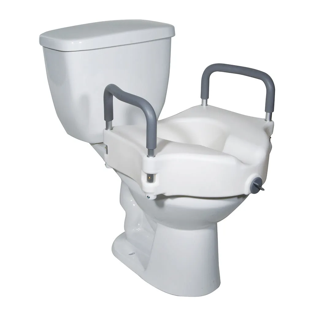 2-in-1 Locking Raised Toilet Seat with Tool-free Removable Arms