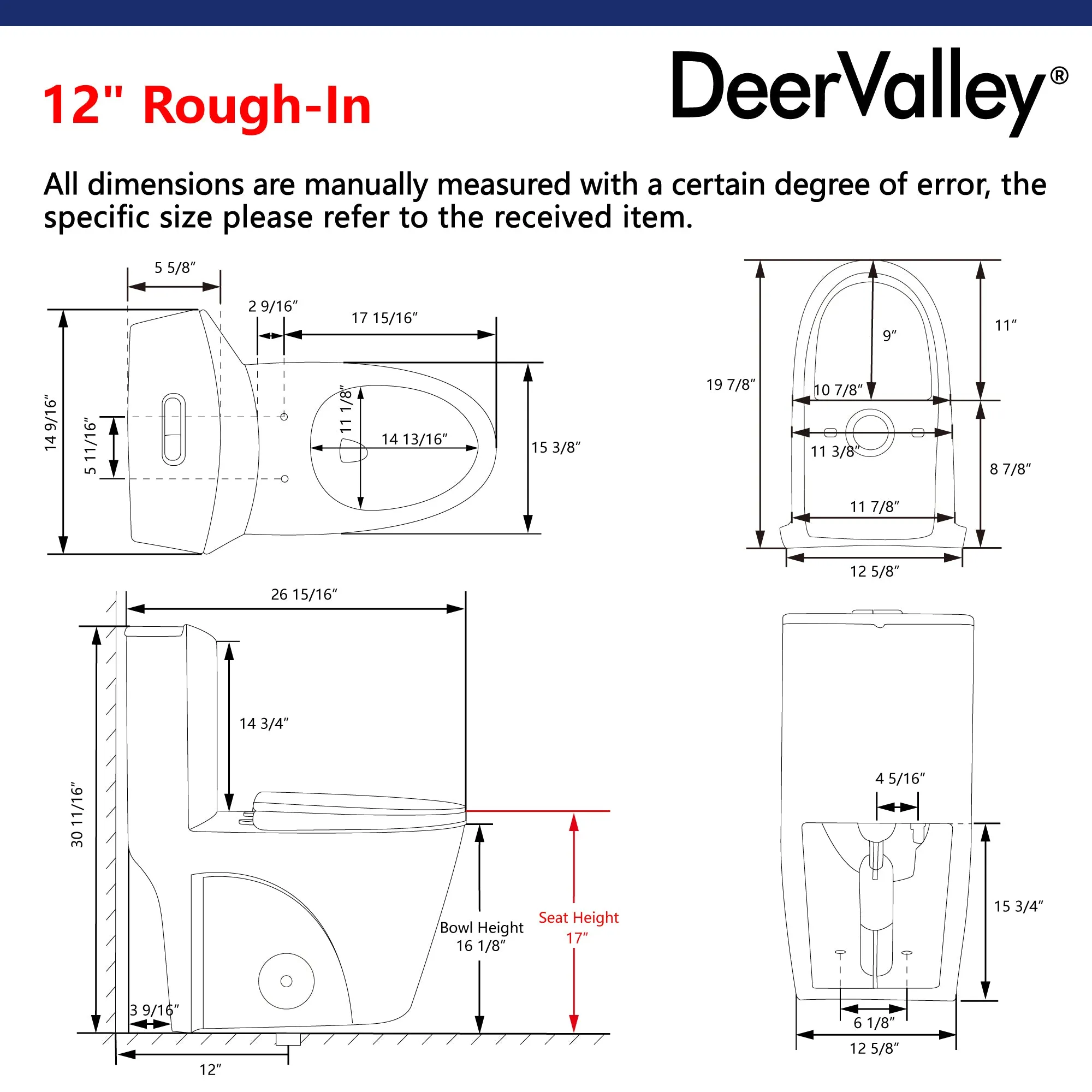 ACE One-Piece Elongated Toilet, 1.1/1.6 GPF Dual-Flush