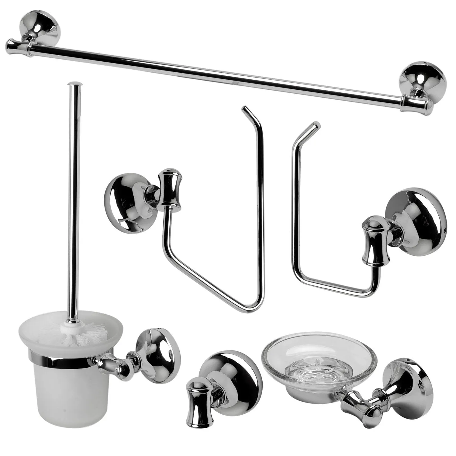 ALFI Brand AB9521-PC Polished Chrome 6 Piece Matching Bathroom Accessory Set