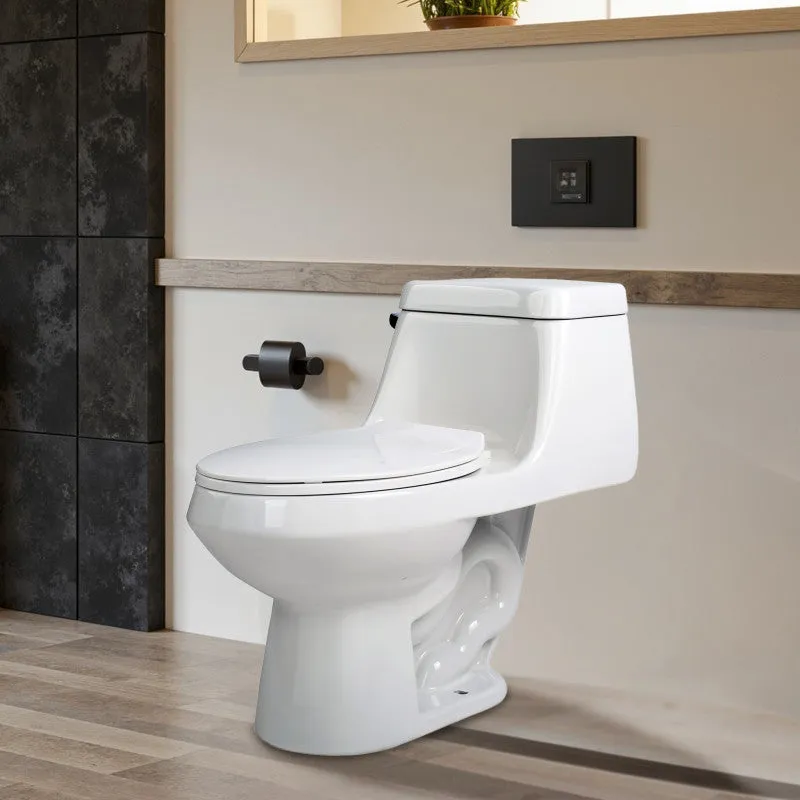 ANZZI Zeus 1-piece 1.28 GPF Single Flush Elongated Toilet in White