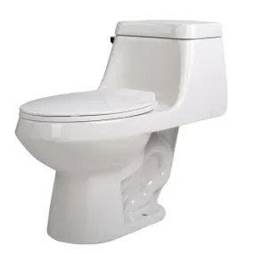 ANZZI Zeus 1-piece 1.28 GPF Single Flush Elongated Toilet in White