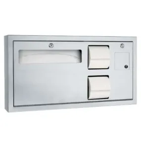 ASI 0487-R-9 Toilet Seat Cover & Toilet Tissue Dispenser with Sanitary Napkin Disposal - Horizontal, ADA - Surface Mounted