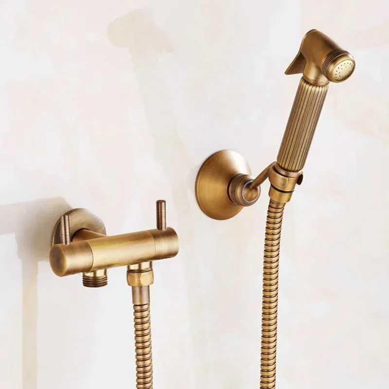 Bidet Faucet Wall Brass Antique Water Toilet Corner Handheld Bidet