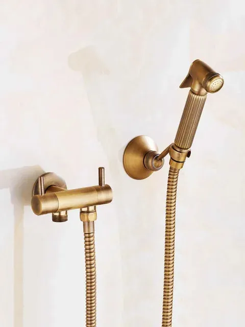 Bidet Faucet Wall Brass Antique Water Toilet Corner Handheld Bidet