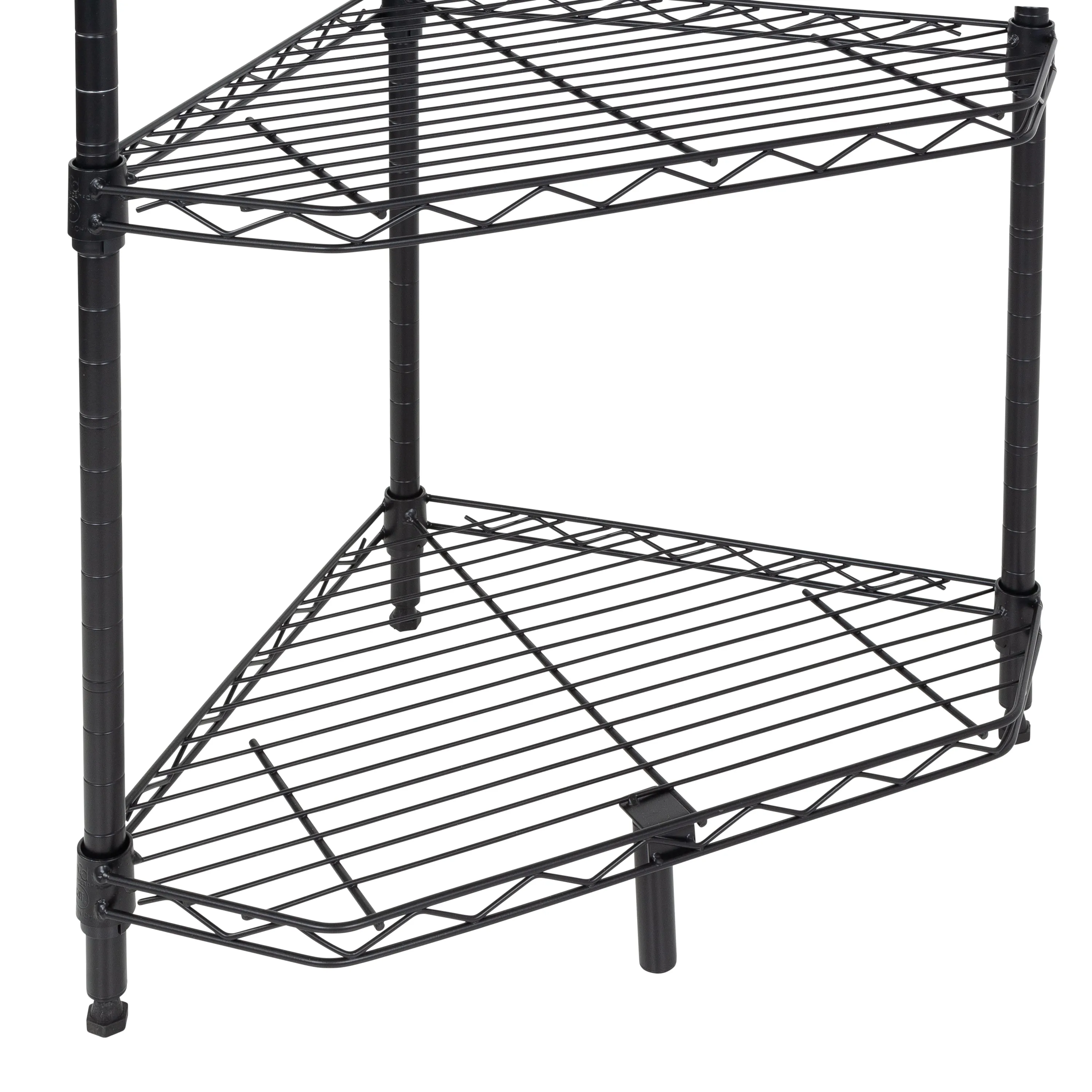 Black 6-Tier Compact Triangle Corner Shelving Unit