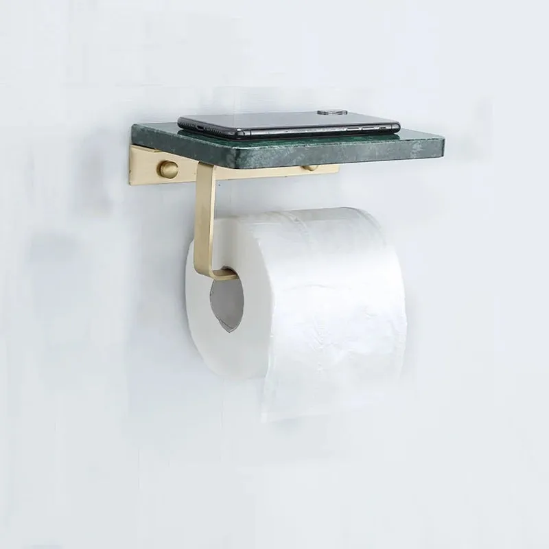 Brass Marble Toilet Paper Holder Nordic Brushed Gold Roll Paper Holder