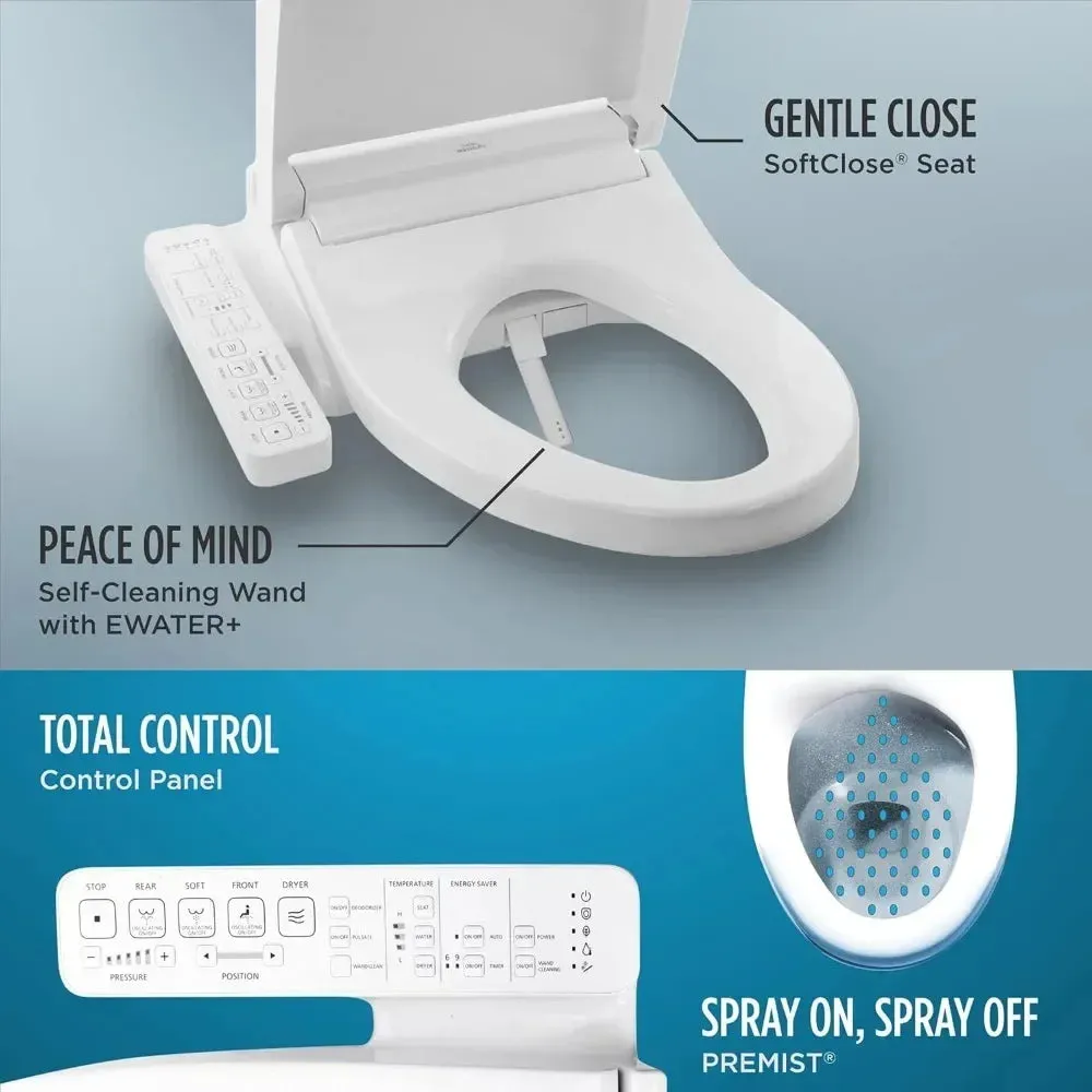 C2 Electronic Bidet Toilet Seat with PREMIST and EWATER  Wand Cleaning