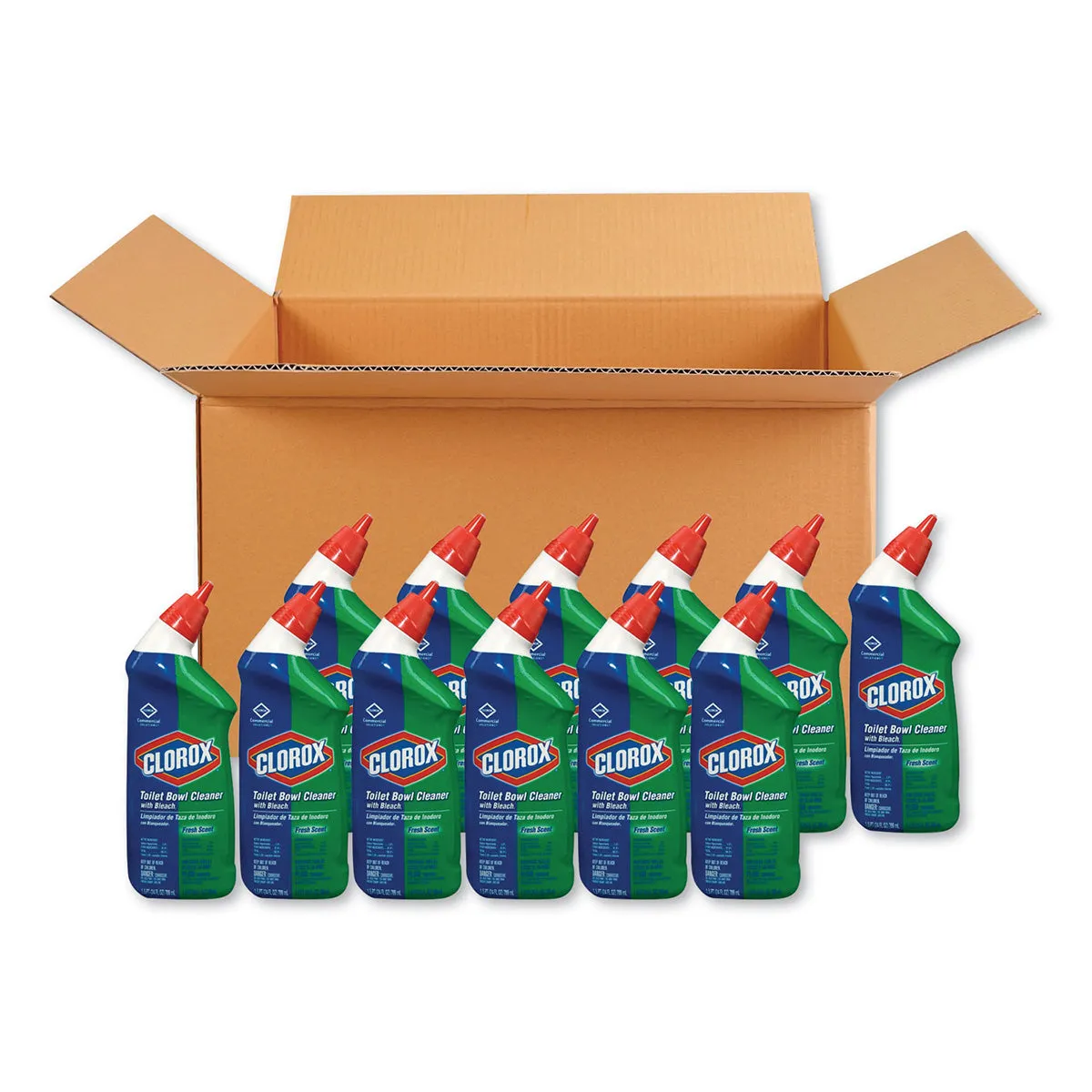 Clorox® Fresh Scent Toilet Bowl Cleaner with Bleach (24 oz Squeeze Bottles) - Case of 12