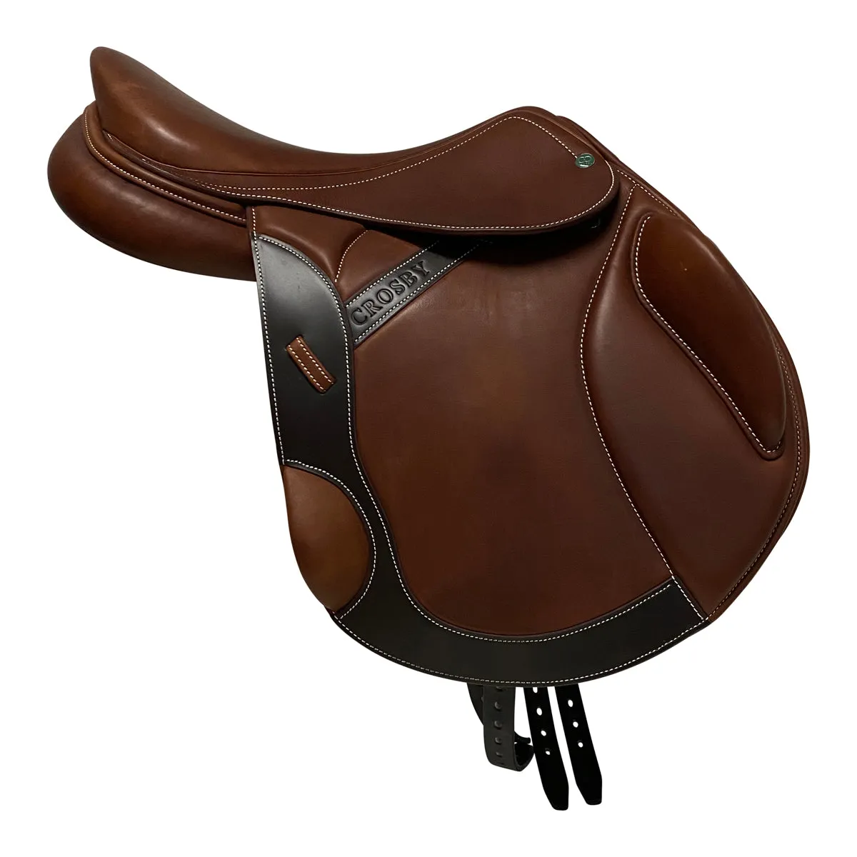 Crosby 2023 Monoflap Jump Saddle in Oiled Cognac  - 17.5