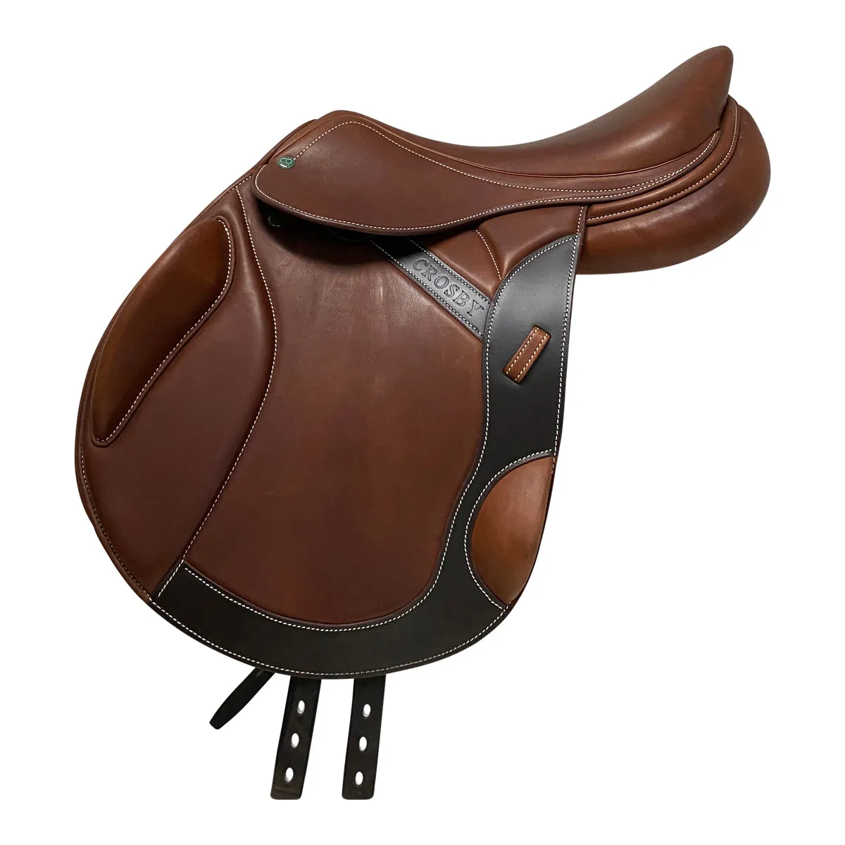 Crosby 2023 Monoflap Jump Saddle in Oiled Cognac  - 17.5