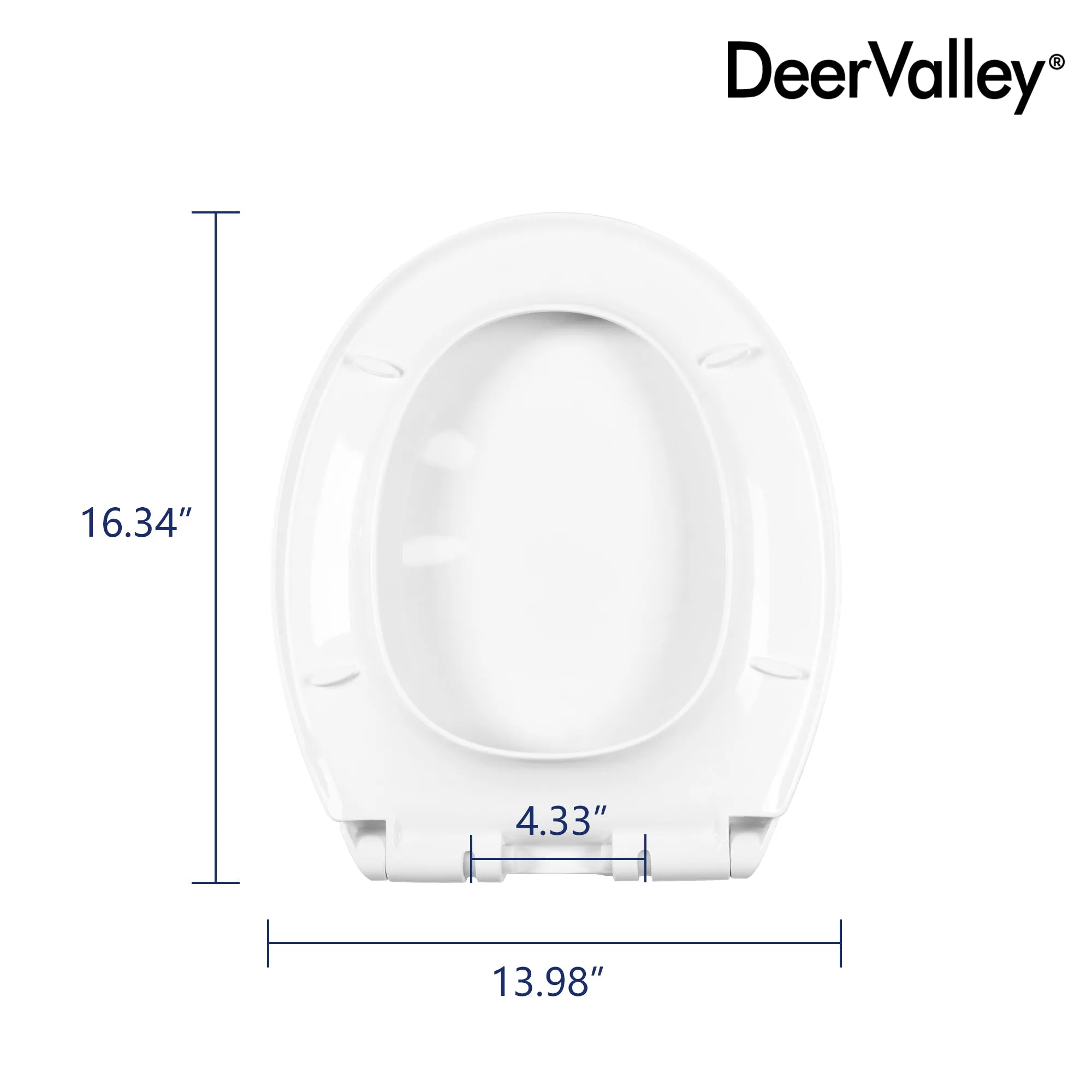 DeerValley DV-F0077S11 Quick-Release Plastic Elongated polypropylene Toilet Seat (Fit with DV-2F0077/DV-2F0079)