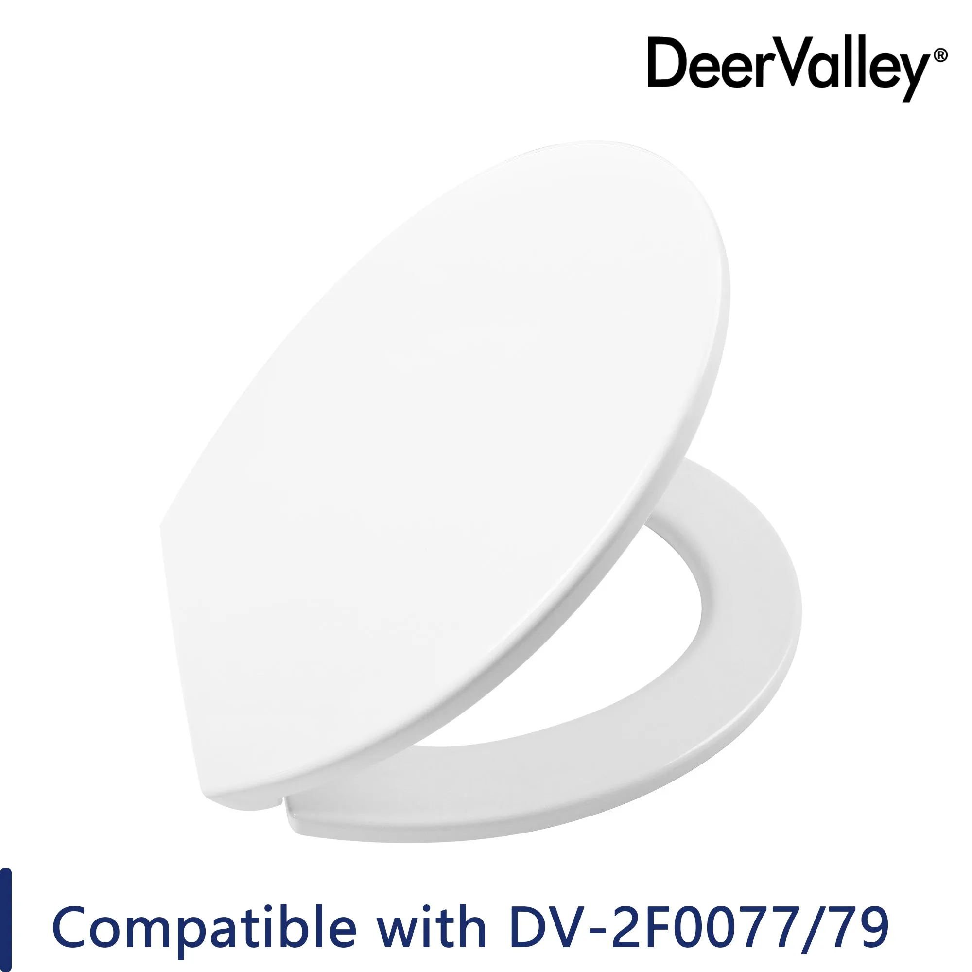 DeerValley DV-F0077S11 Quick-Release Plastic Elongated polypropylene Toilet Seat (Fit with DV-2F0077/DV-2F0079)