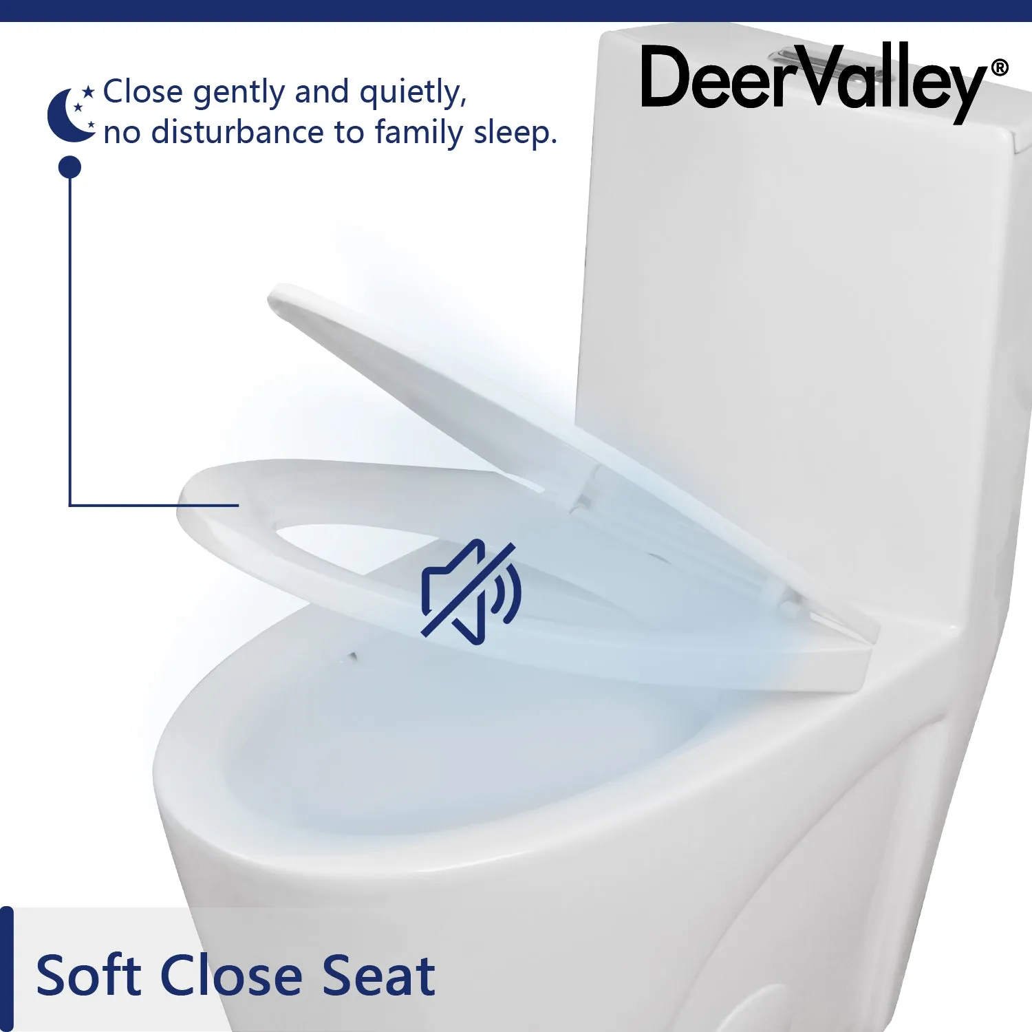 DeerValley DV-F102S11 Quick-Release Plastic Elongated polypropylene Toilet Seat (Fit with DV-1F52102)