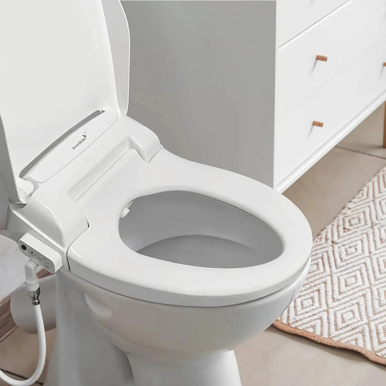 Electric Bidet Seat for Elongated Toilets with Remote Control