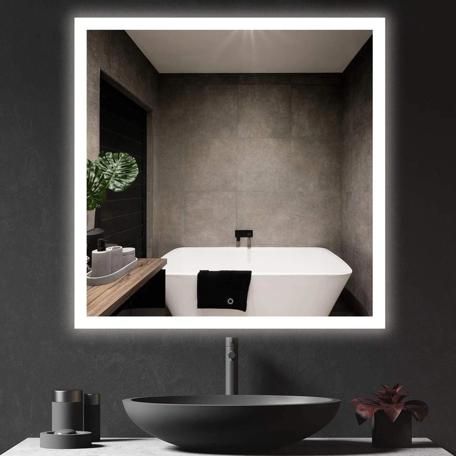 Frameless Frosted Led Mirrors for Bathrooms - Single Colors