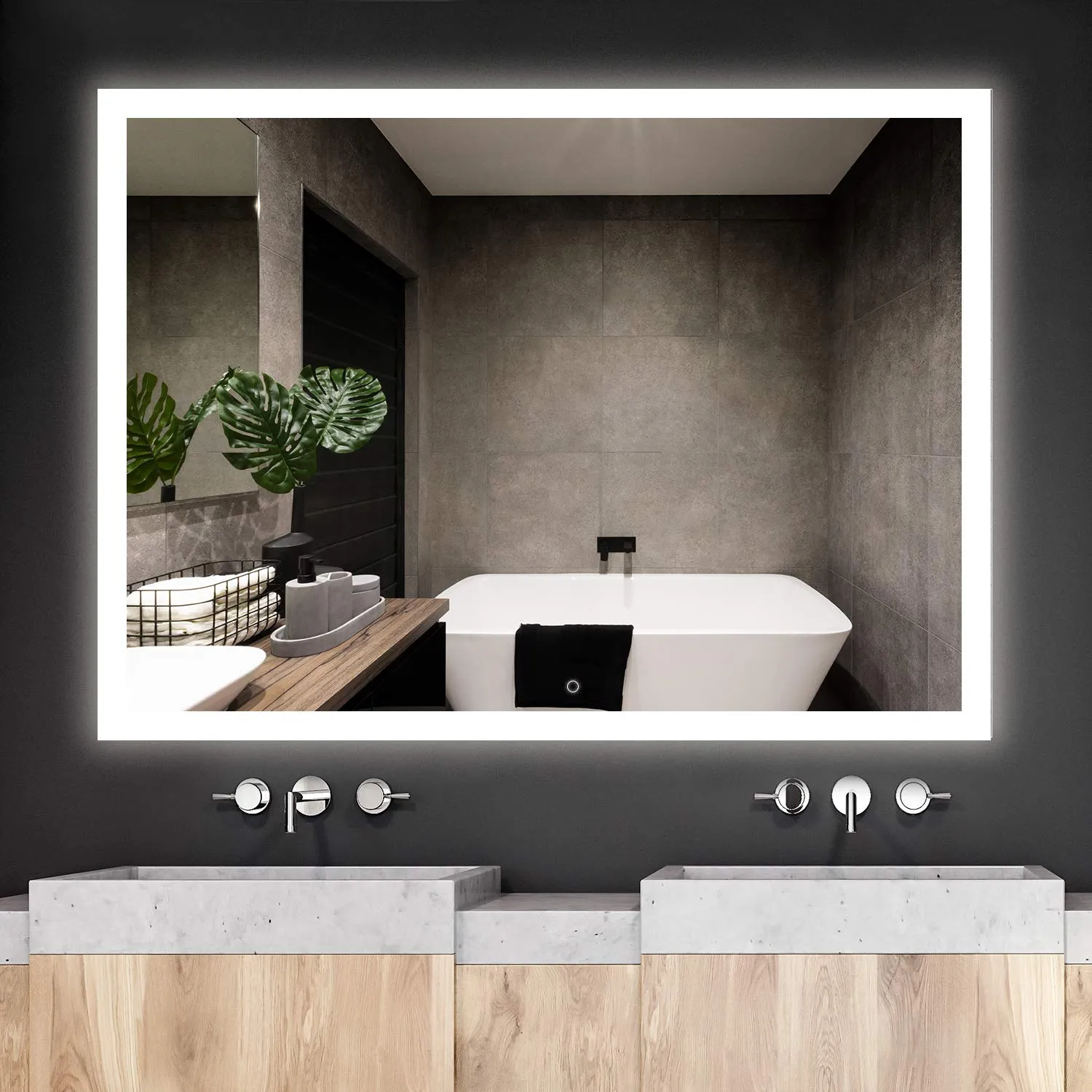 Frameless Frosted Led Mirrors for Bathrooms - Single Colors