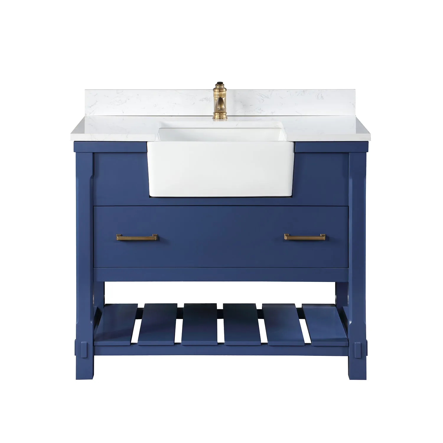 Georgia 42" Single Bathroom Vanity with White Farmhouse Basin