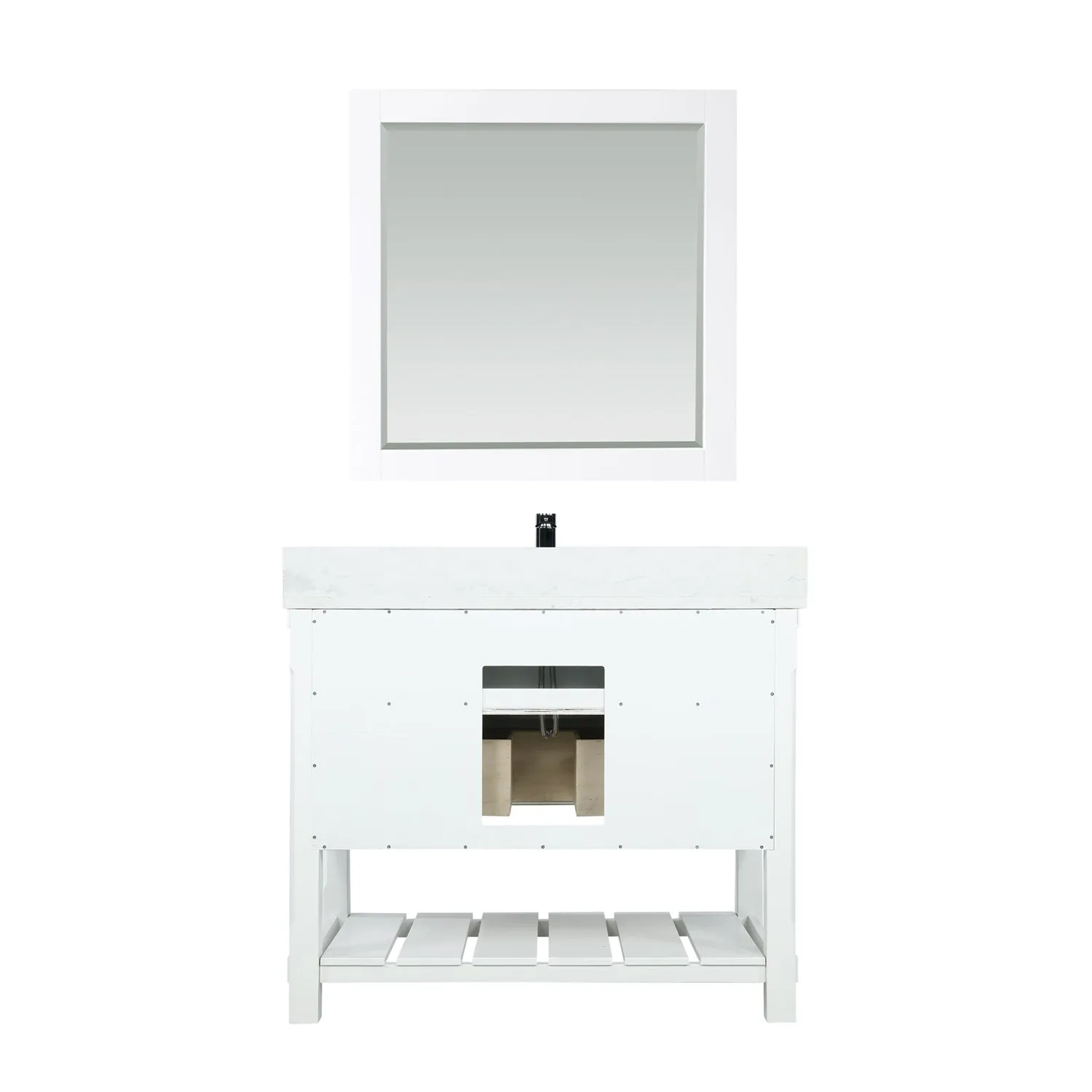 Georgia 42" Single Bathroom Vanity with White Farmhouse Basin