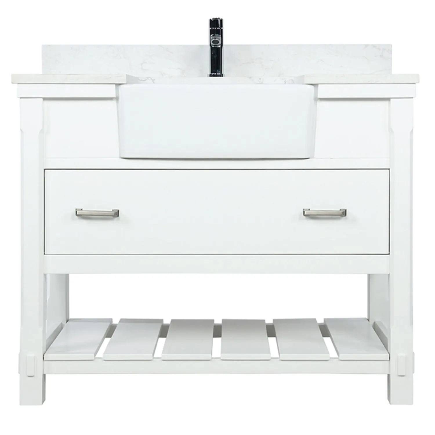 Georgia 42" Single Bathroom Vanity with White Farmhouse Basin