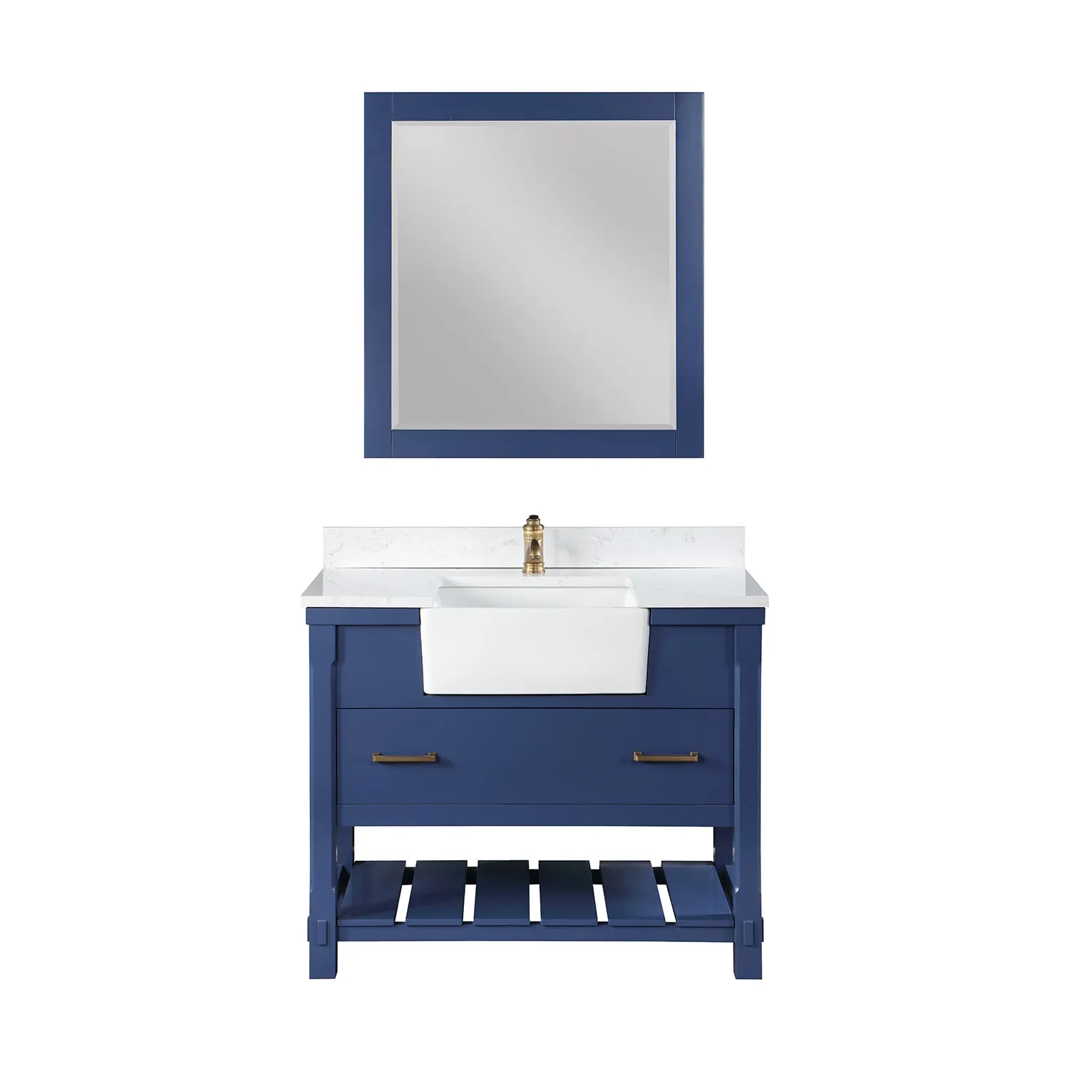 Georgia 42" Single Bathroom Vanity with White Farmhouse Basin