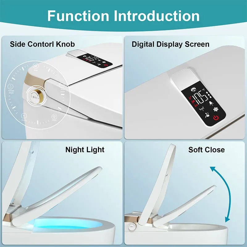 Giving Tree Elongated One-Piece Floor Mounted Smart Toilet with Remote Control and Automatic Cover