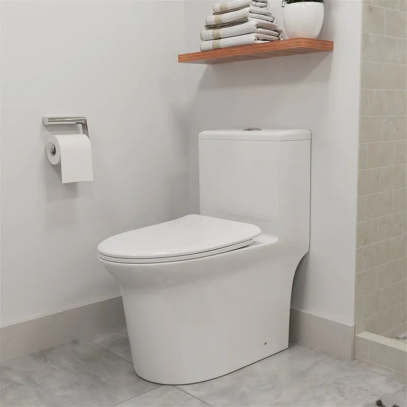 GIVINGTREE Siphonic Jet Dual Flush Elongated One Piece Toilet with Comfortable Seat Height