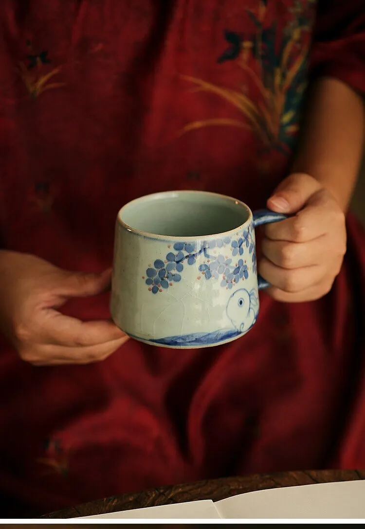 Gohobi Hand-painted Ceramic Rabbit Mug