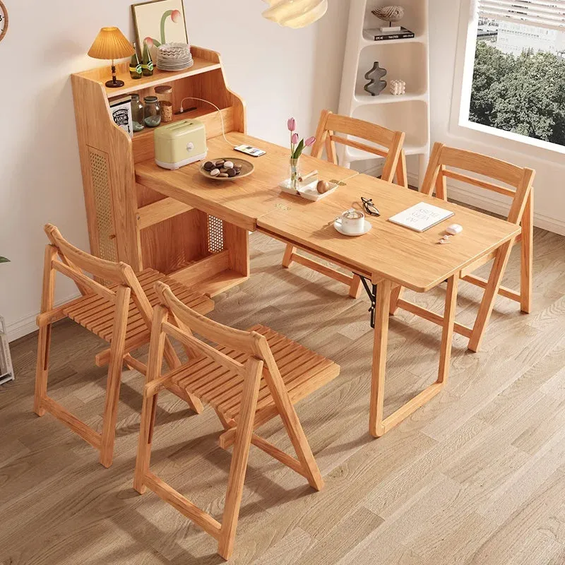 Hidden Cabinet Space Saver Foldable Dining Table Chair Set