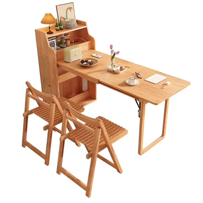 Hidden Cabinet Space Saver Foldable Dining Table Chair Set