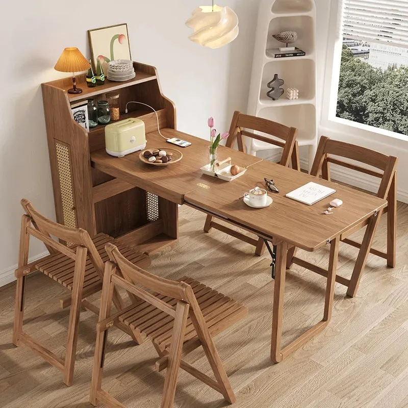 Hidden Cabinet Space Saver Foldable Dining Table Chair Set