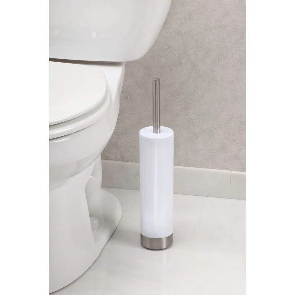 iDesign Toilet Brush in White and Brushed Stainless Steel