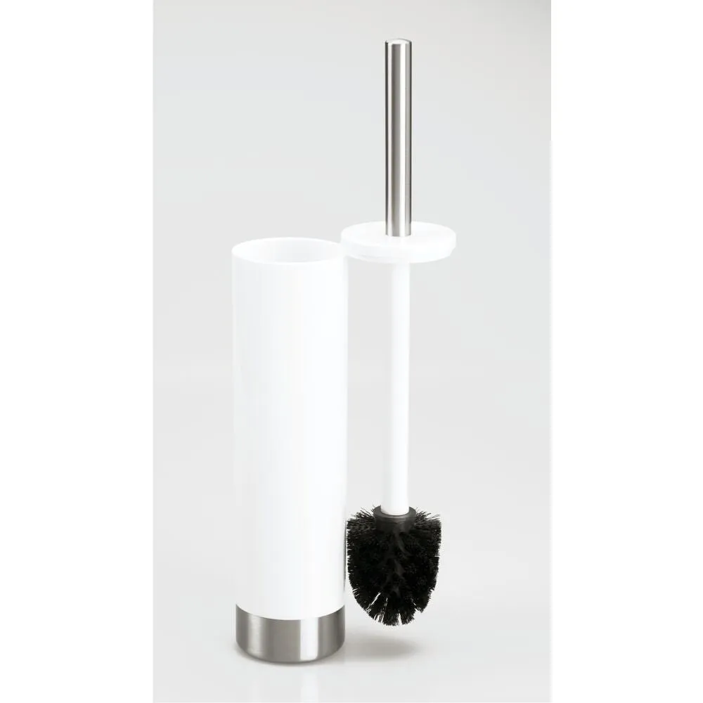 iDesign Toilet Brush in White and Brushed Stainless Steel