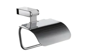 Iris paper holder with lid - Chrome/White