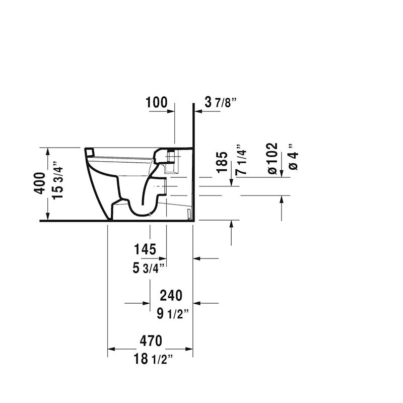 ME by Starck 1.6 gpf & 0.8 gpf Dual-Flush Wall Mount Toilet in White