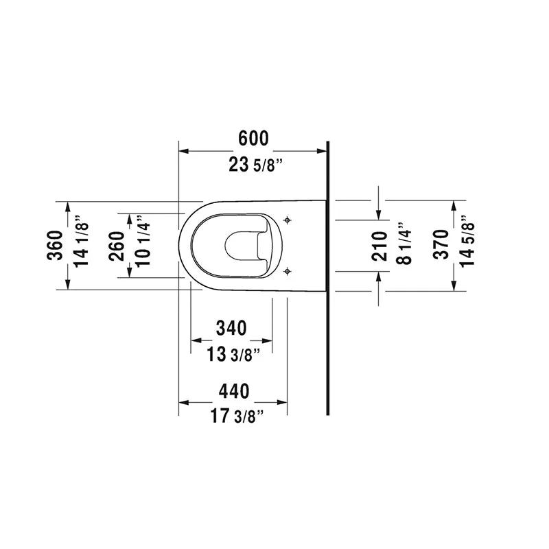 ME by Starck 1.6 gpf & 0.8 gpf Dual-Flush Wall Mount Toilet in White