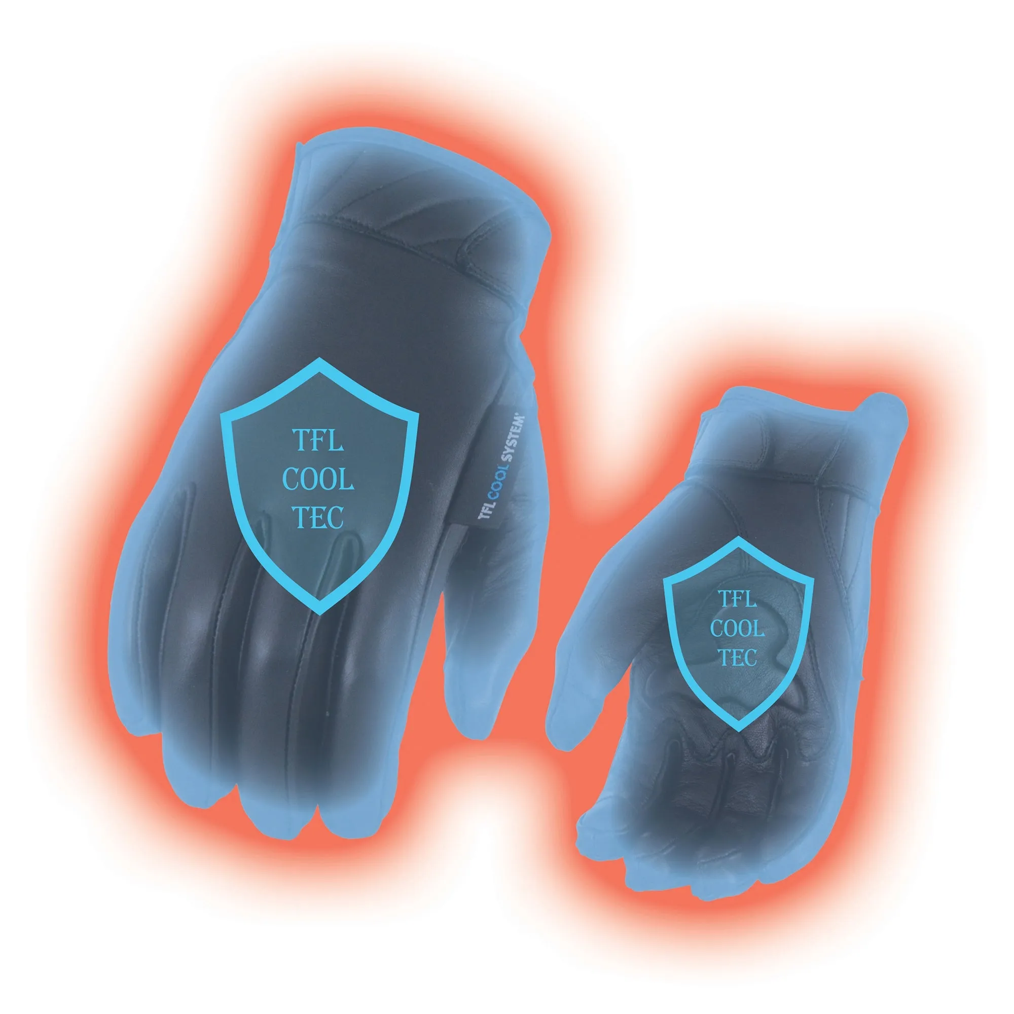 Men's Leather Gloves with Gel Palm, Cool Tec Technology Touch Screen Fingers