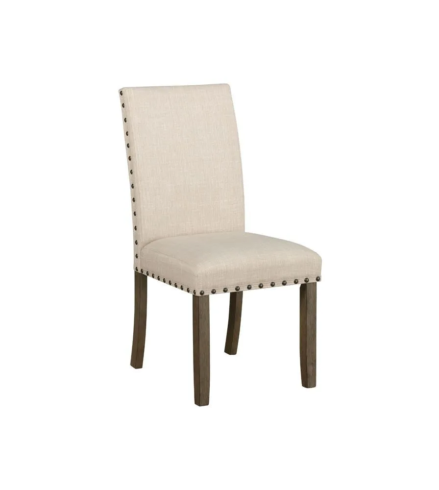 Ralland Upholstered Side Chairs Beige and Rustic Brown (Set of 2)