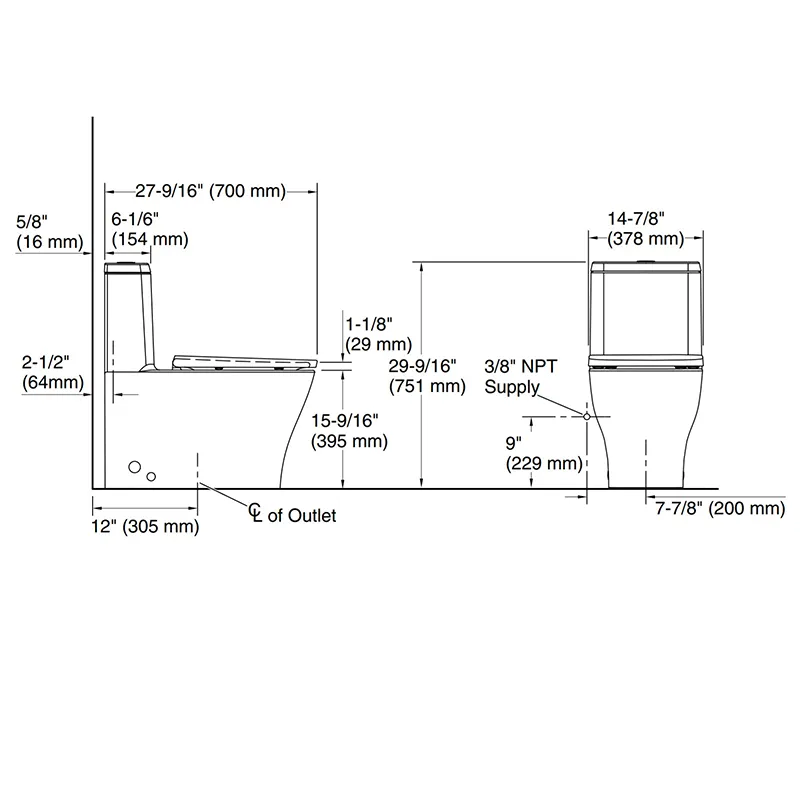 Reach Curv Elongated 0.8 gpf & 1.28 gpf Dual-Flush One-Piece Toilet in White