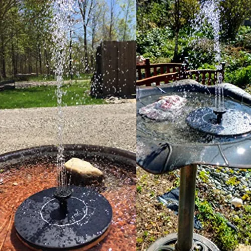 Solar Fountain, Solar Powered Bird Bath Fountain Pump with 4 Nozzles 1.4W Solar Panel Kit Water Pump, Outdoor Watering Submersible Pump for Pond, Pool, Garden, Fish Tank