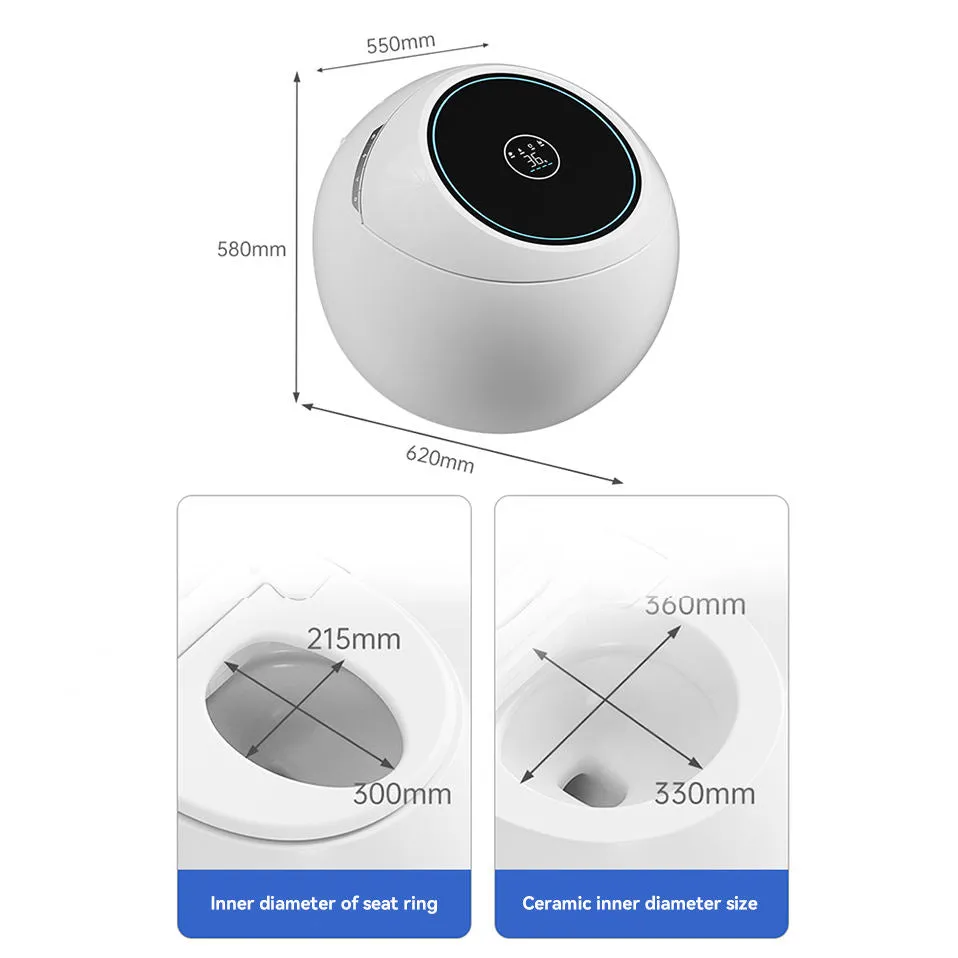 Sphere Auto Heat Integrated Water Tank Modern Toilet