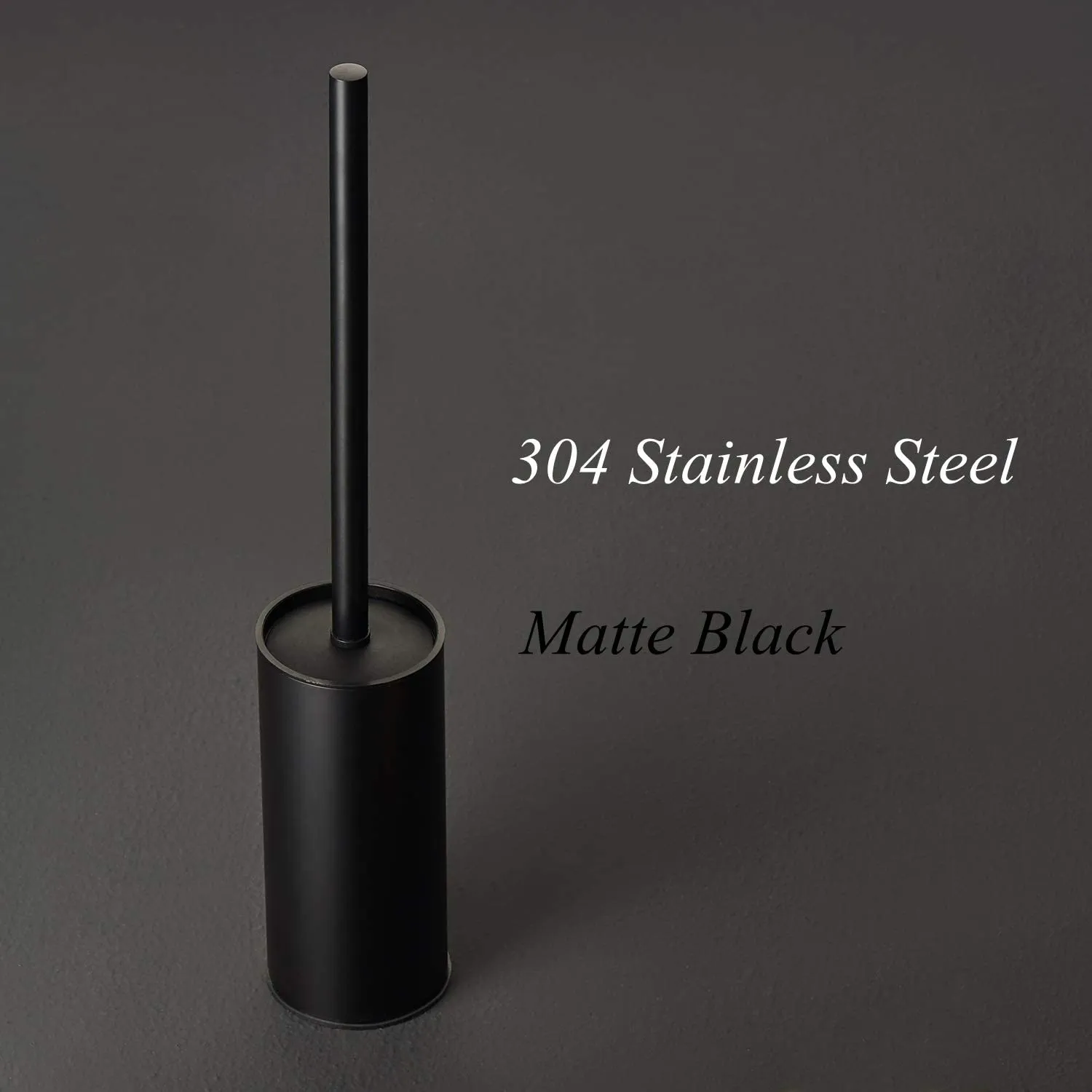 Stainless Steel 304 Rubber Painted Black Toilet Brush Cleaning Tool Holder with Toilet Brush