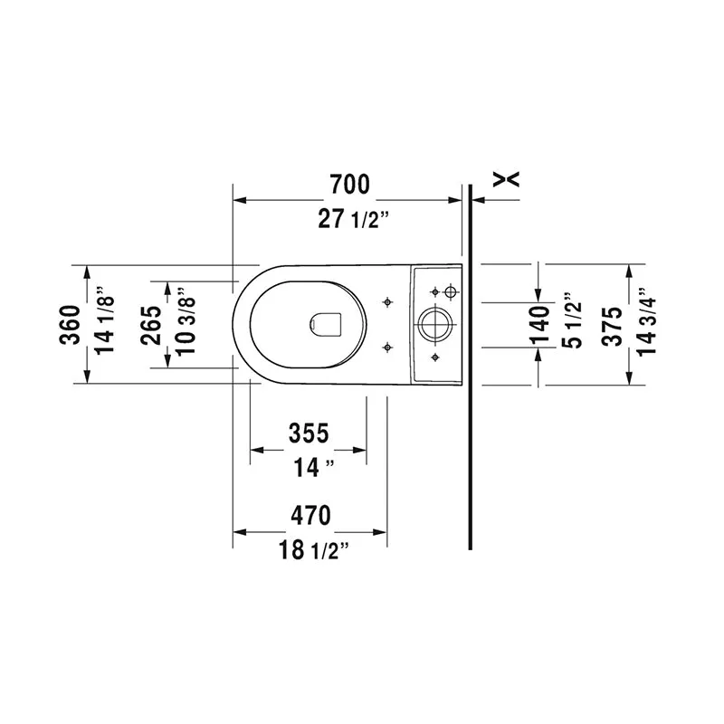 Starck 3 Elongated 1.28 gpf Two-Piece Toilet in White