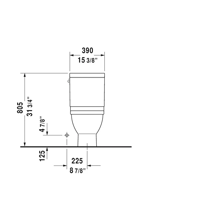 Starck 3 Elongated 1.28 gpf Two-Piece Toilet in White