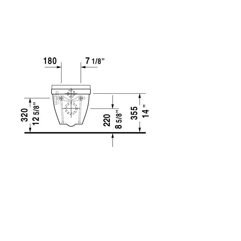 Starck 3 Elongated 1.6 gpf & 0.8 gpf Dual-Flush Wall Mount Toilet in White