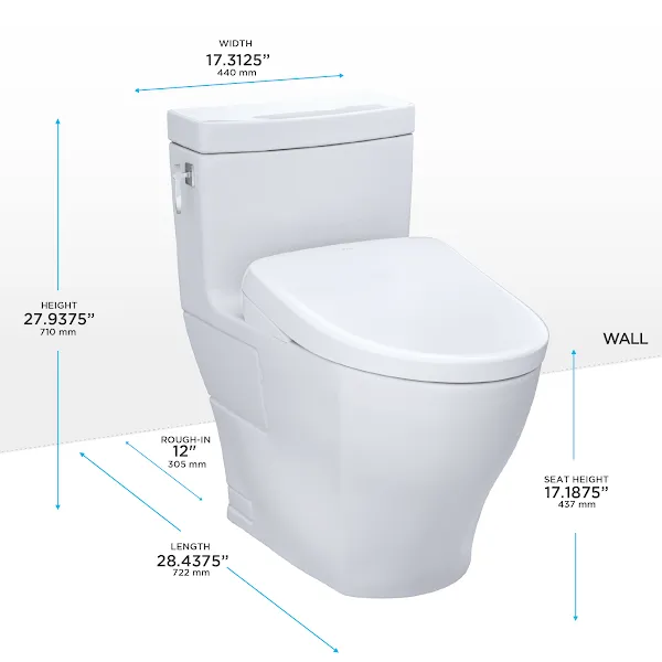 TOTO Aimes Washlet   S7 One-Piece 1.28 GPF